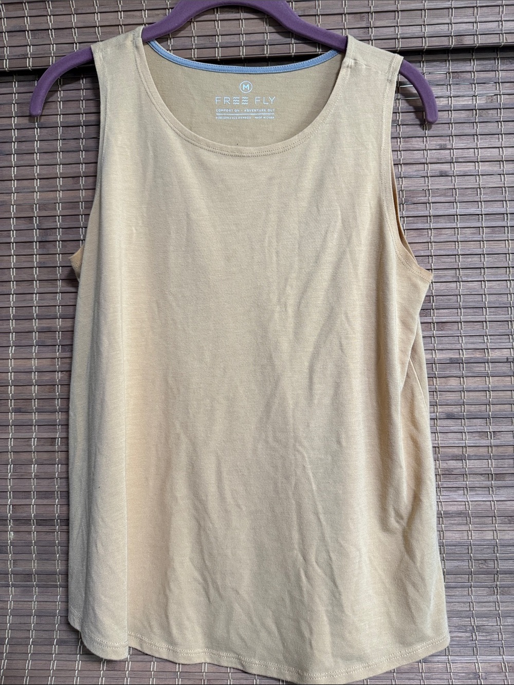 Free Fly Apparel Women's Beige Bamboo Performance Tank Top